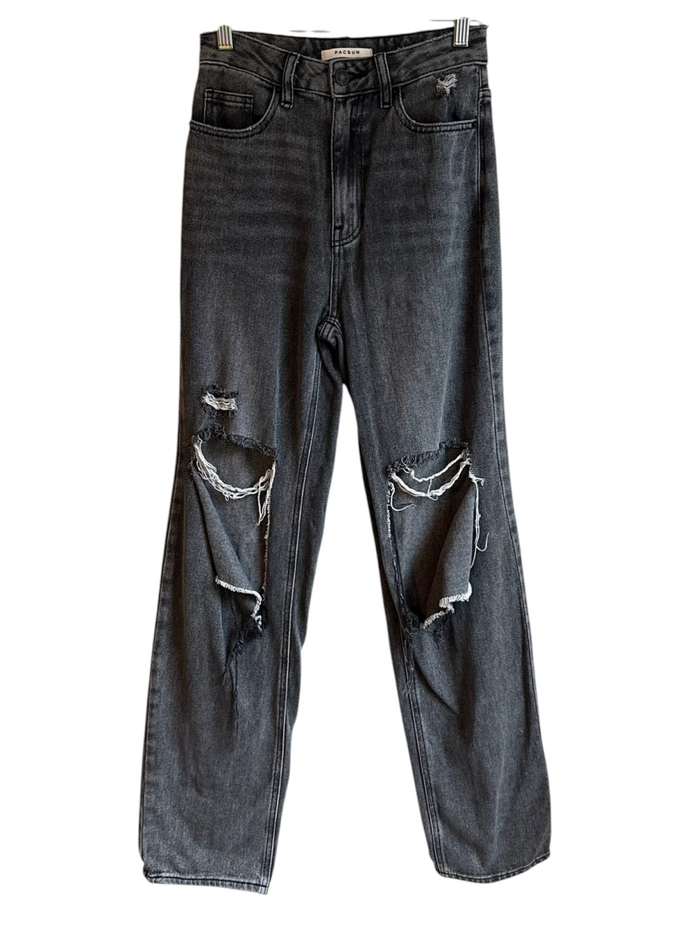 Pacsun Straight Relaxed Fit High Rise 90s Boyfriend Distressed Denim Jeans 24